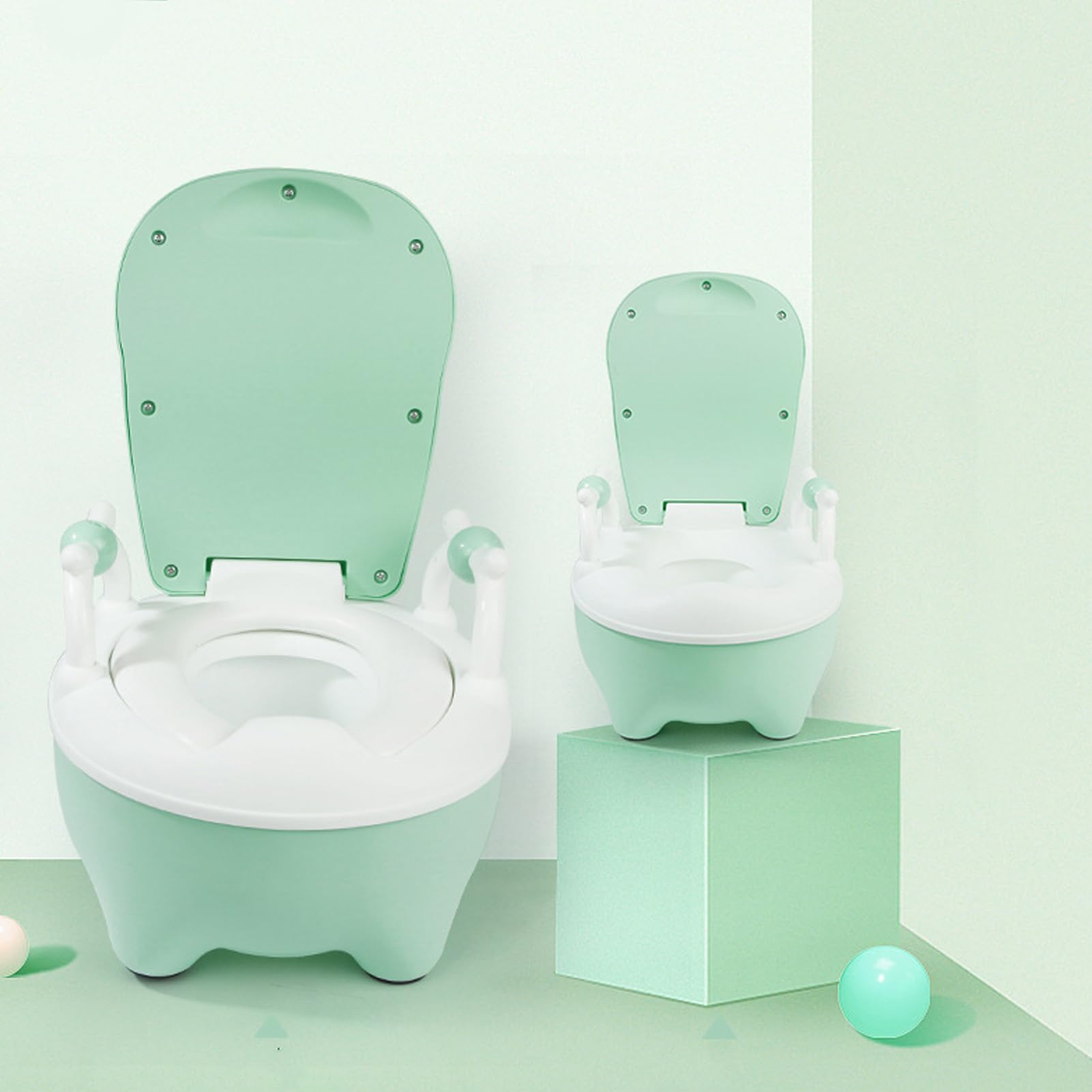 Orinal de Viaje para Nios Pequeos, Inodoro de Emergencia Porttil para Coche, Camping, Exteriores e Interiores (GREEN