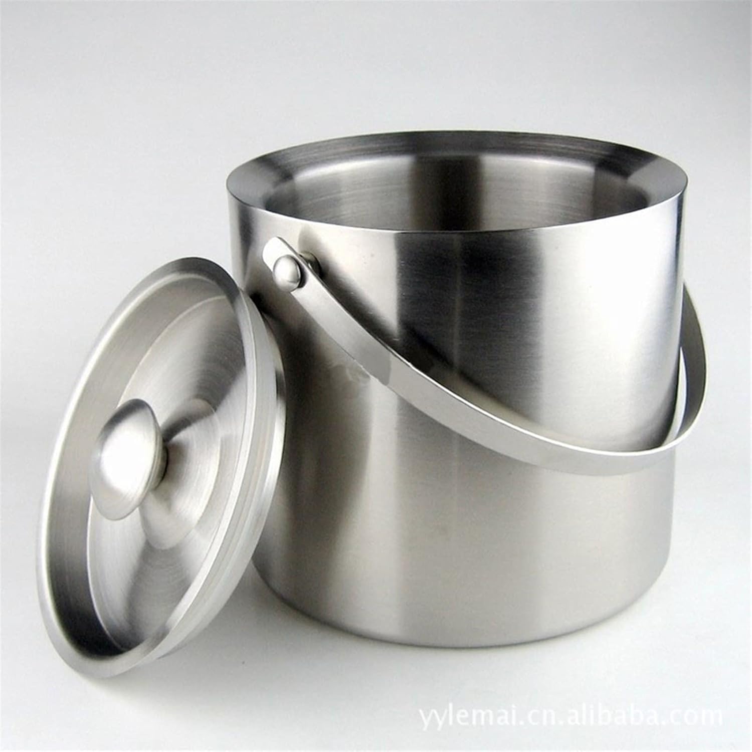 Ice Buckets Stainless Steel ble Ice Bucket Wine Champagne Cooler Double Layer Ice Bucket with Lid Bar Party Home Drink Bucket Ice Bucket Kits