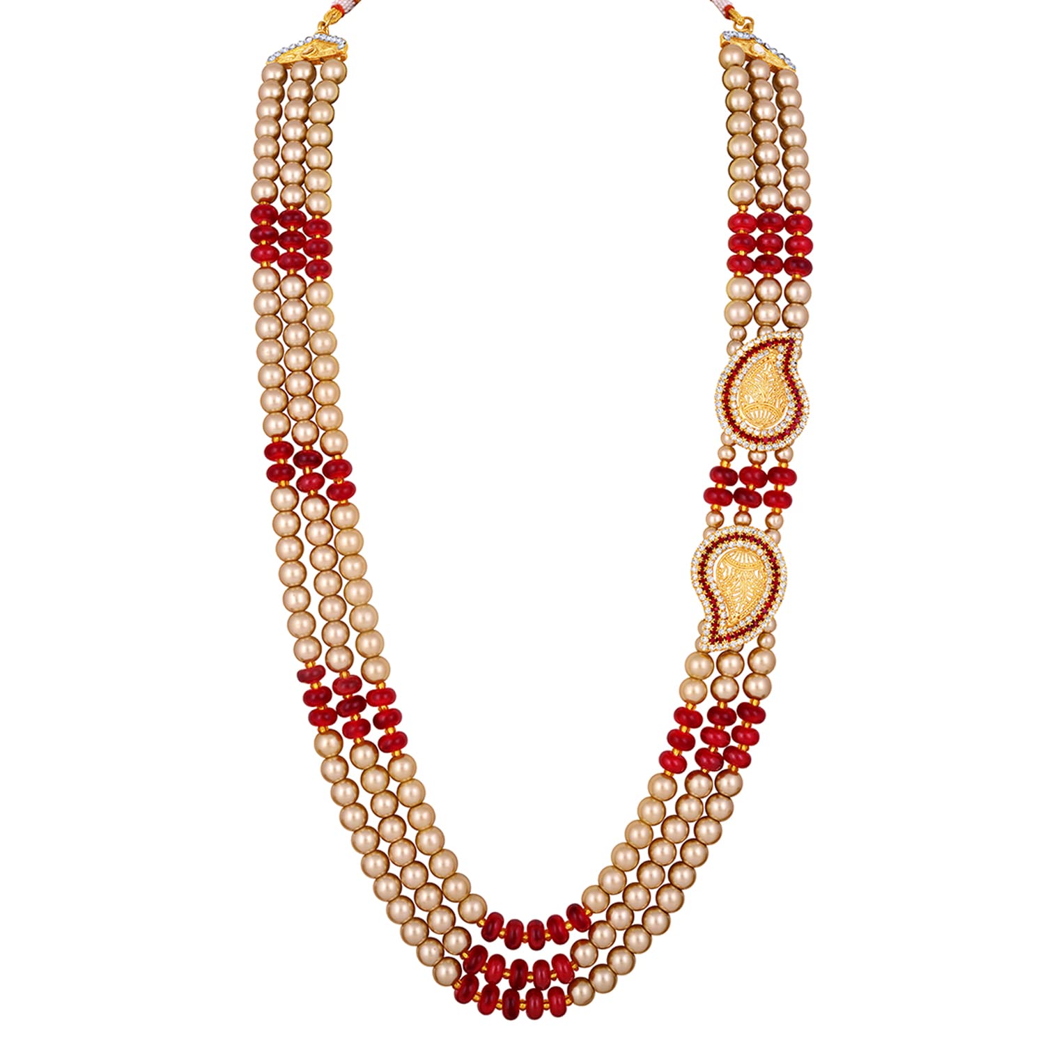 Mahi 3 Layers Brown and Red Glass Beads Base Dulha Moti Mala Haar Necklace for Mens (ML1108095GBro) (B0BMLXBJMW) Amazon Price History, Amazon Price Tracker