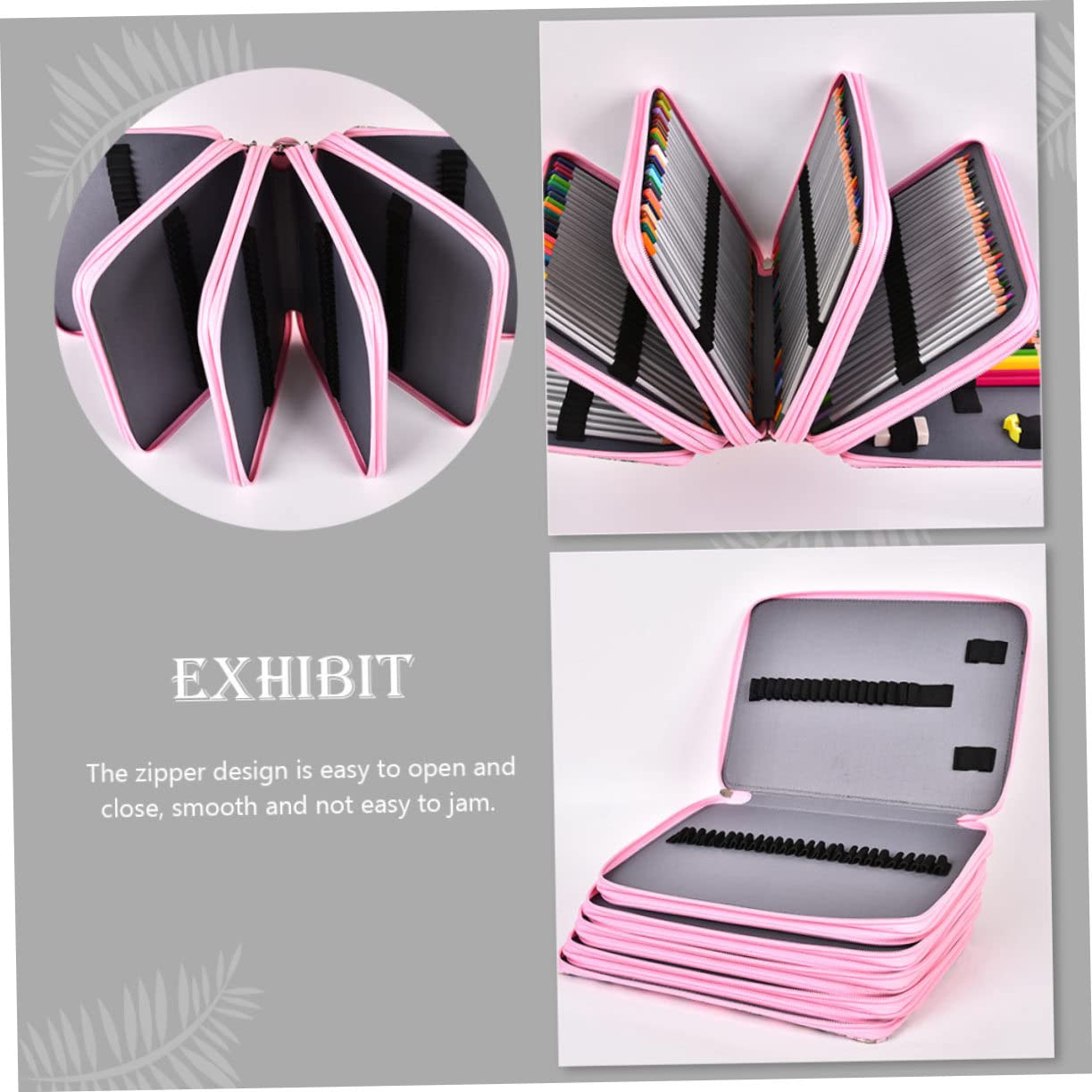 SEWACC Zeichenstifte Etui mit 252 Fächern, Rosa, Henkel