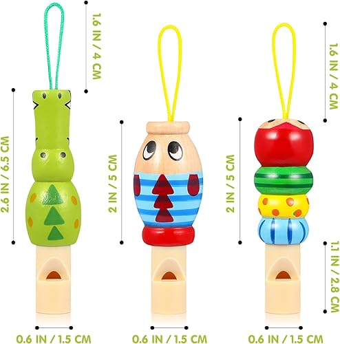 Miniatura 2 de Kisangel Juego de 3 silbatos de madera de animales para bebés y niños, instrumentos musicales, juguetes educativos para el desarrollo, juguetes