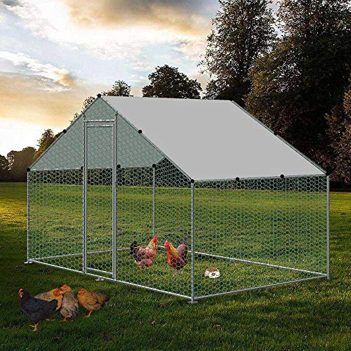 Large Chicken Coop Walkin Metal Poultry Cage House Rabbits Habitat Cage Spire Shaped Coop with