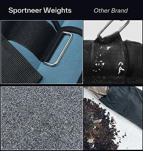 image for Sportneer Adjustable Ankle Weights 1 Pair 2 4 6 8 10 Lbs Leg Weight St