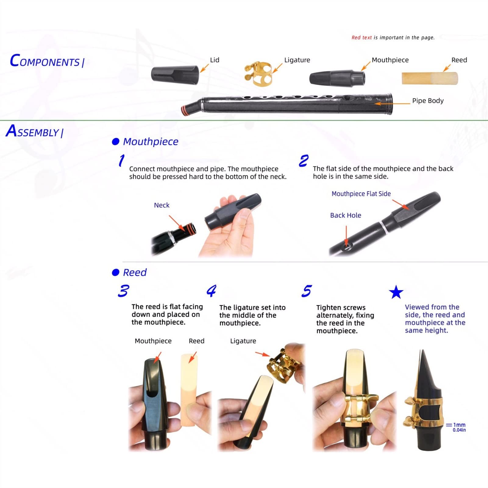 C Key Mini Pocket Saxophon Sax Abs Material mit Mundstücken 10 stücke Reeds Tragetasche Holzwind Instrument Brass Saxophon