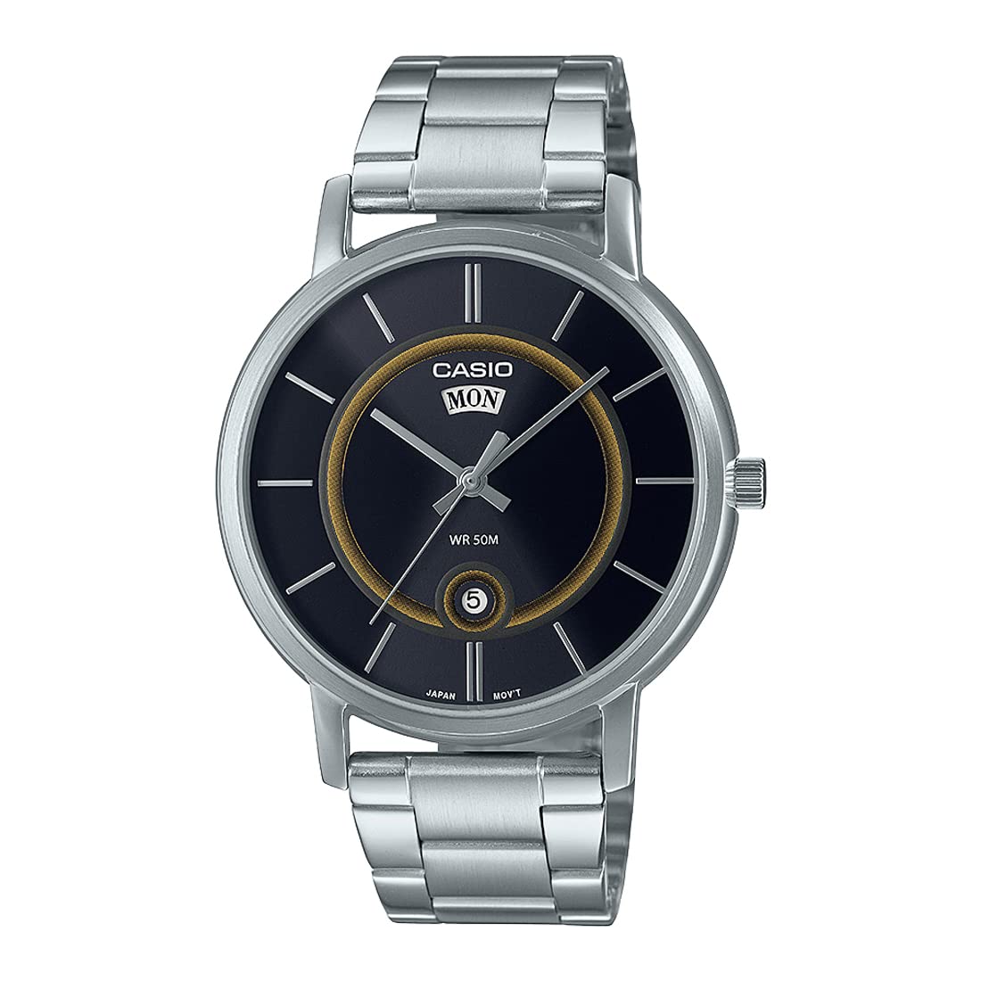 Casio Men Stainless Steel Analog Black Dial Watch-Mtp-B120D-1Avdf, Band Color-Silver (B0B87TMKLV) Amazon Price History, Amazon Price Tracker