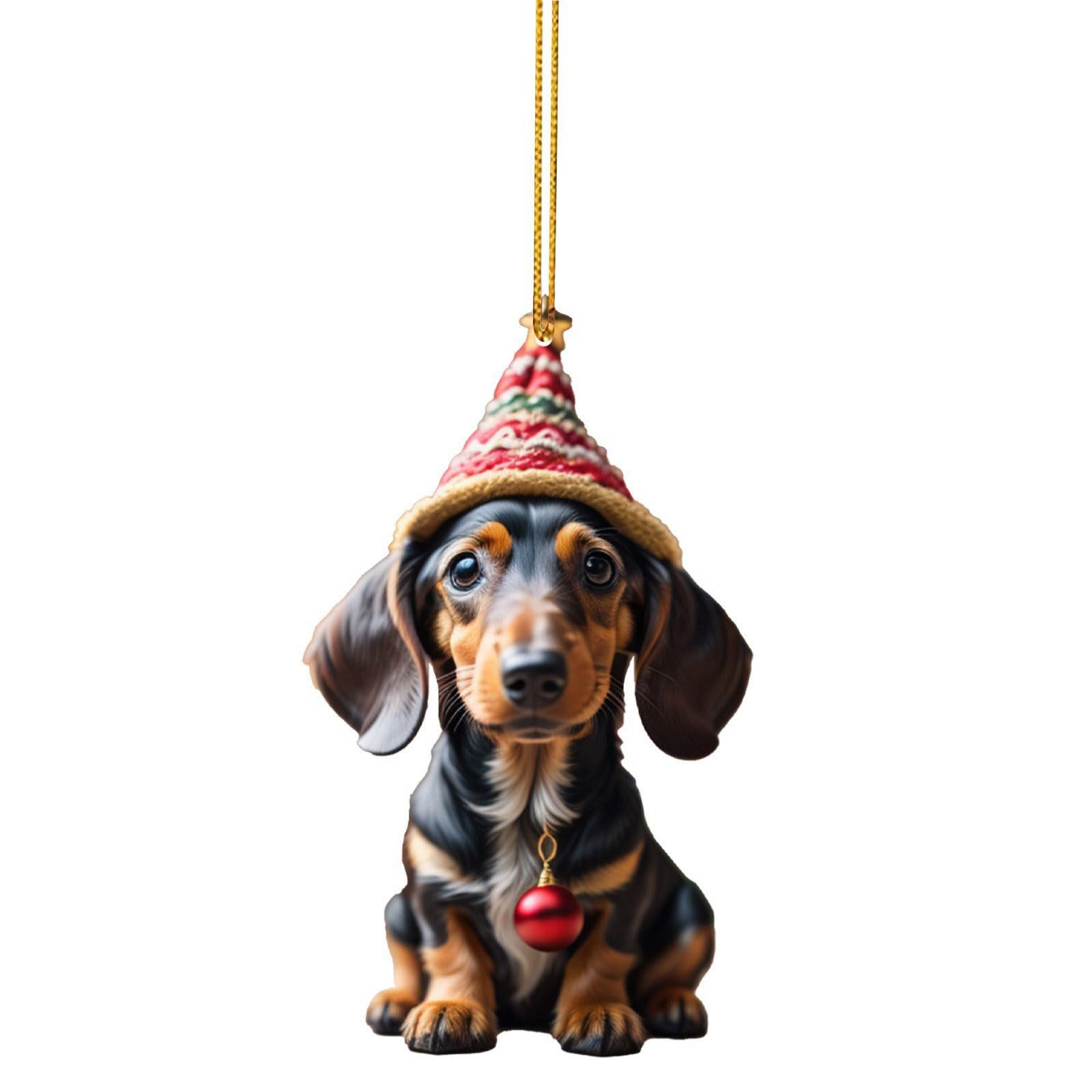 KAQNTUD Dachshund Christmas Ornaments 2024 - Funny Dog Tree Gift Idea For Dog Lovers Christmas Decoration Dachshund Acrylic Tree Decoration