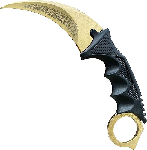 Karambit - Cuchillo de entrenamiento de práctica de acero inoxidable no ofensivo, cuchillo de karambit con funda para principiantes, cuchillo de