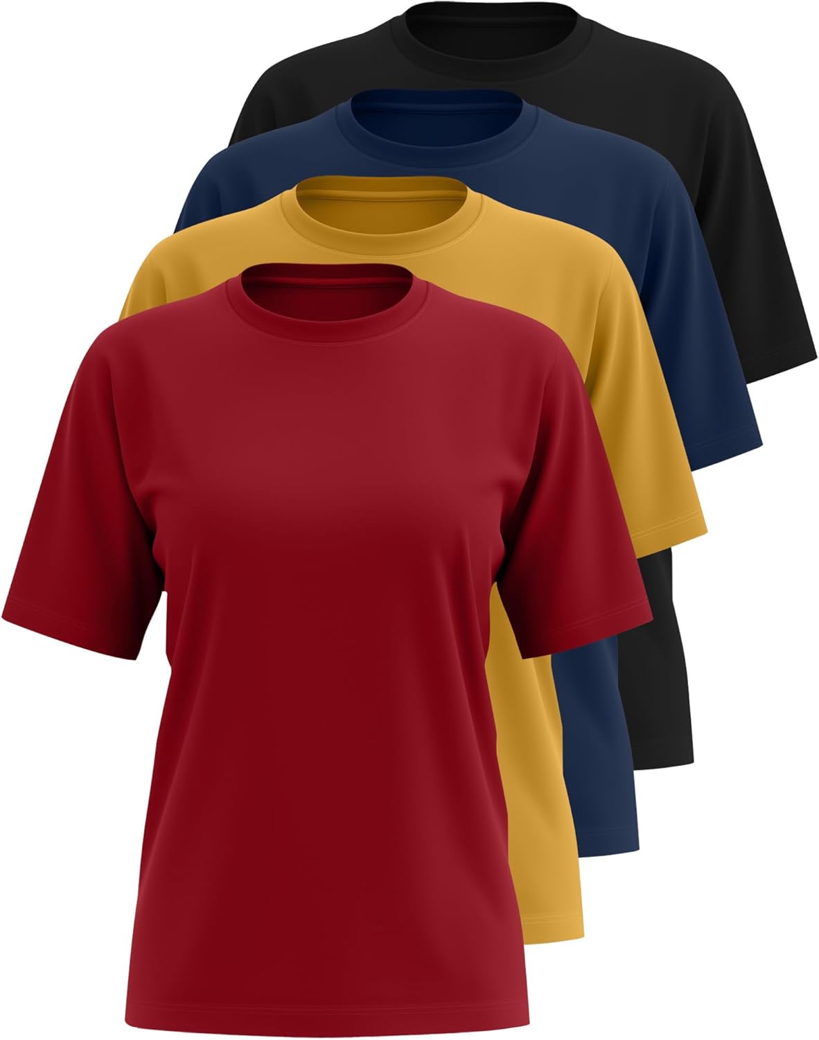 4 Pack Women's Half Sleeve T Shirts 1/2 Sleeve Basic Crew Neck Tops Elbow Length Casual Loose Fit Summer Tees - Image 3