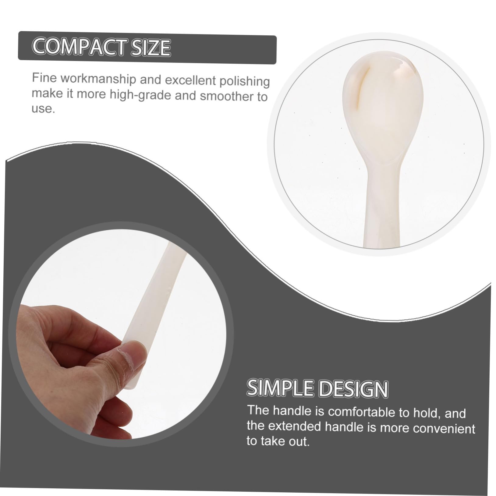 Juego de 5 Elegantes Cucharas de Café con Forma de Concha Blanca Cucharas para Helado Y Tarta Aptas para Lavavajillas