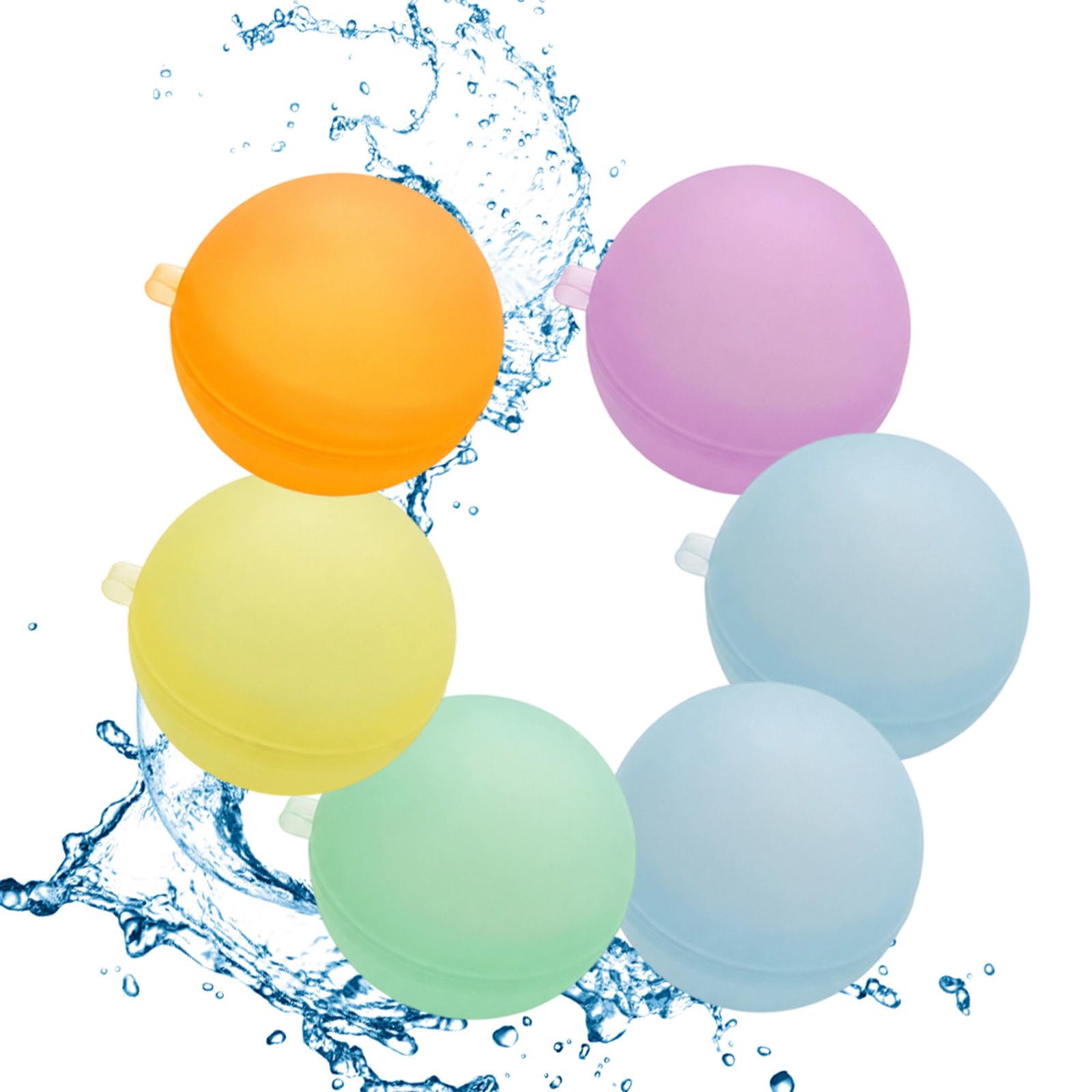 Reusable Water Balloons,6 pcs Non-Magnetic Water Bombs Soft Silicone Set for Outdoor Activities, Quick Fill Water Sponge Balls, Silicone Water Ballons for Summer Parties and Garden Leisure