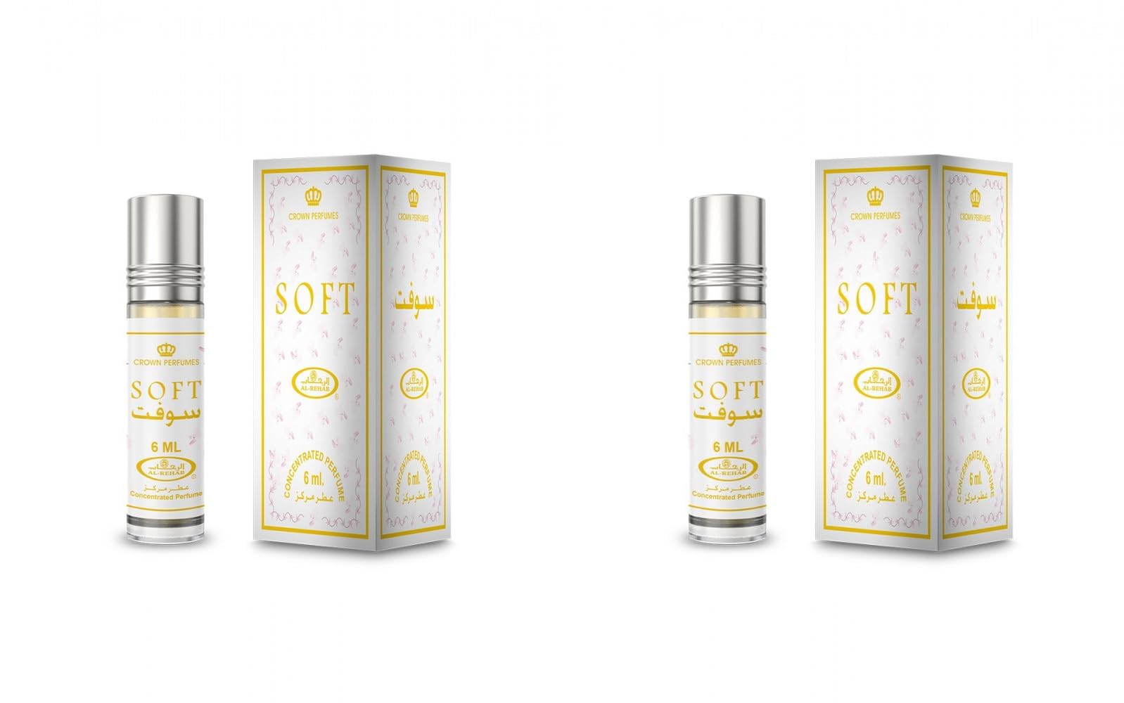 Soft Concentrated Perfume Oil Roll-On (6ml x 2) | Alcohol-Free Long Lasting Attar for Men & Women | Mild Floral Powdery Fragrance Combo Pack