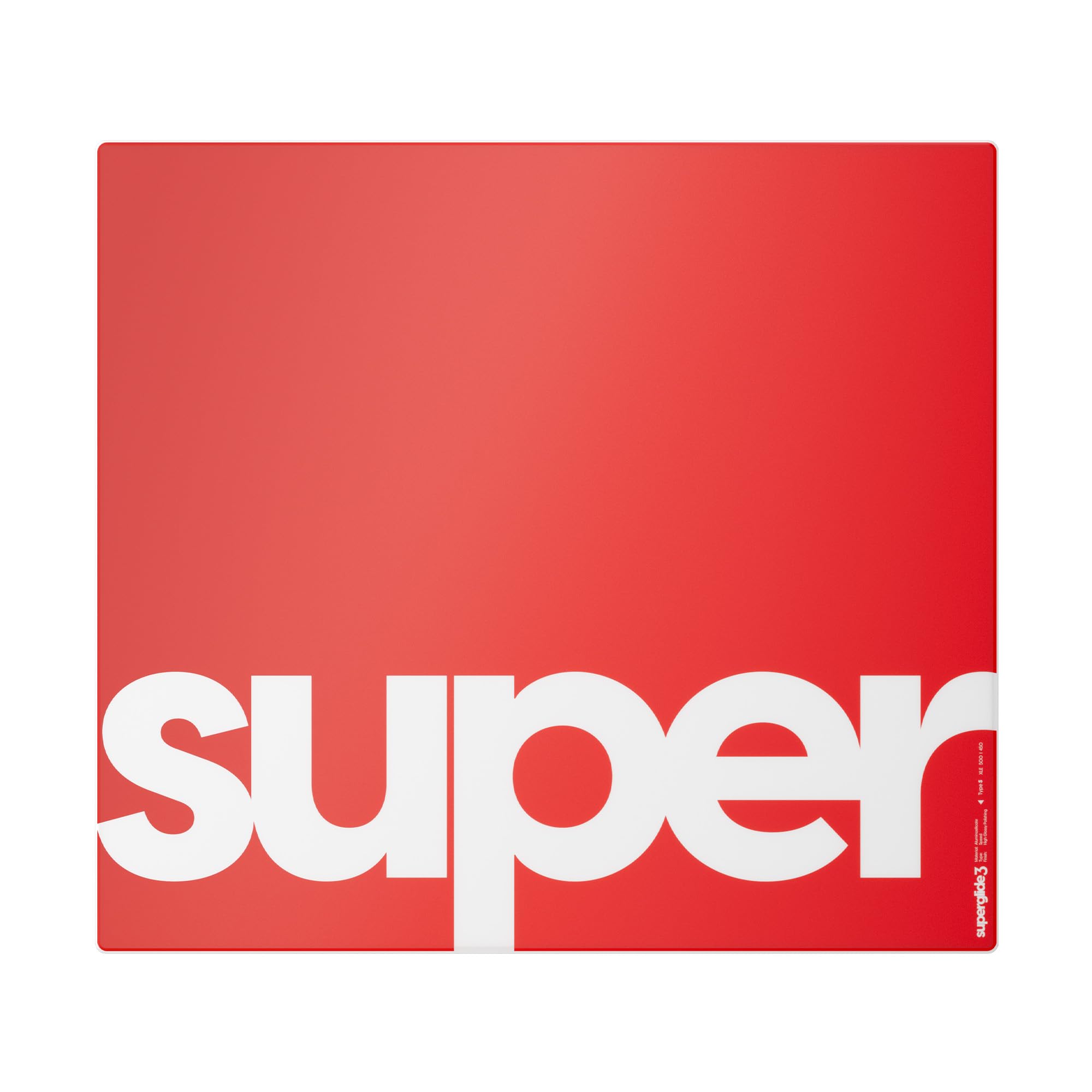 Pulsar Gaming Gears Superglide Pad v3 Type-S – Alumino-Silicate Glass Gaming Mouse Pad, Soft R-Edge, Anti-Slip Silicone Base 500mmx450mm (XLE, Red)