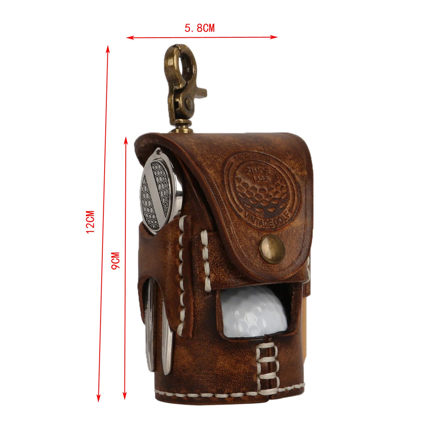 Mini borsa porta palline da golf in pelle vintage classico