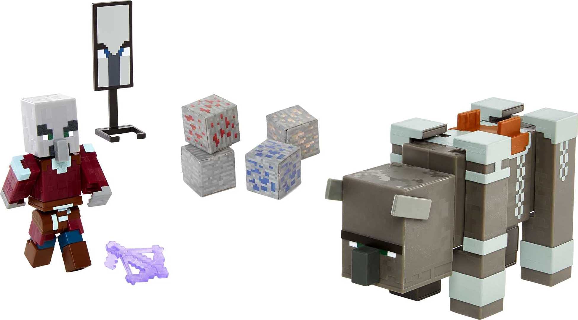 Amazon.com: ​​Minecraft Craft-a-Block 2-Pk, Ravager & Raid Captain Action  Figures & Toys to Create, Explore and Survive, Authentic Pixelated Designs,  Collectible Gifts for Kids Age 6 Years and Older : Toys &