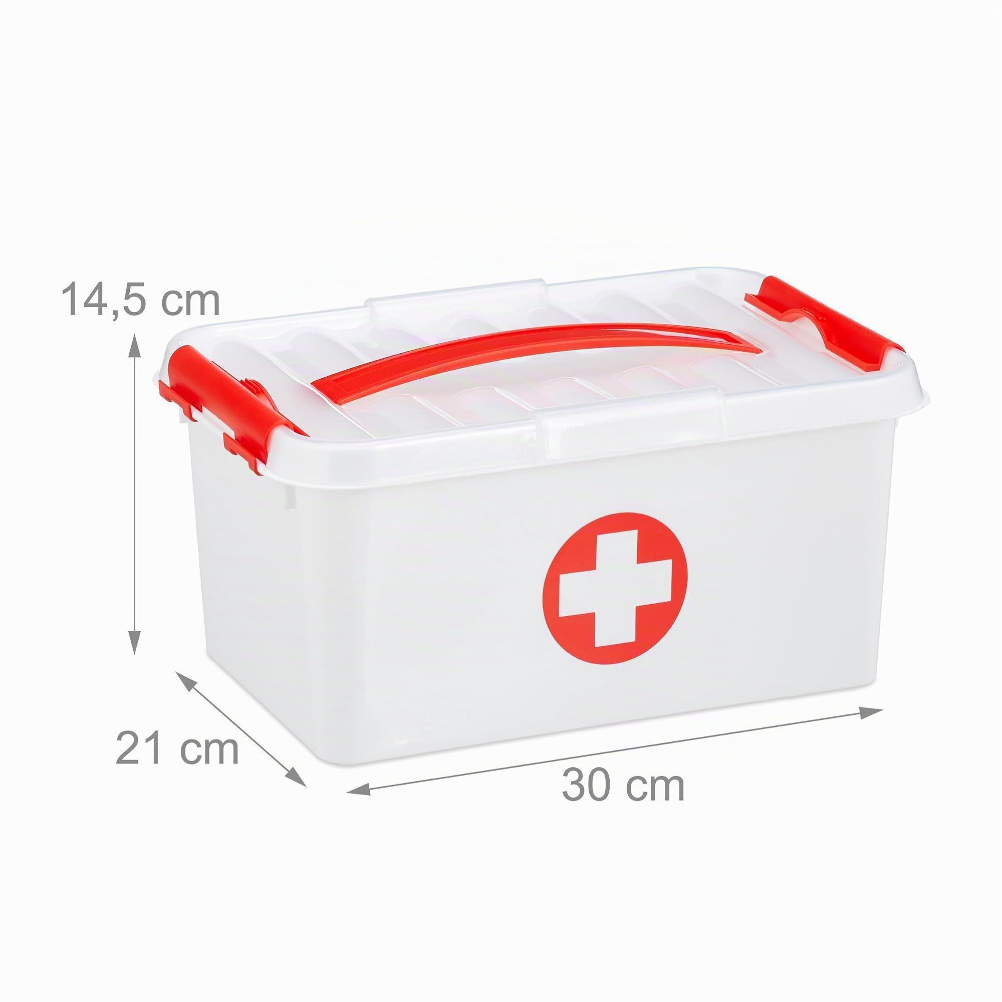 Relaxdays 10026306 premiers secours, Boîte de pansements, vide, pour urgences, plastique, HLP: 21x30x14,5 cm, blanc, PP, 21 x 30 x 14,5 cm