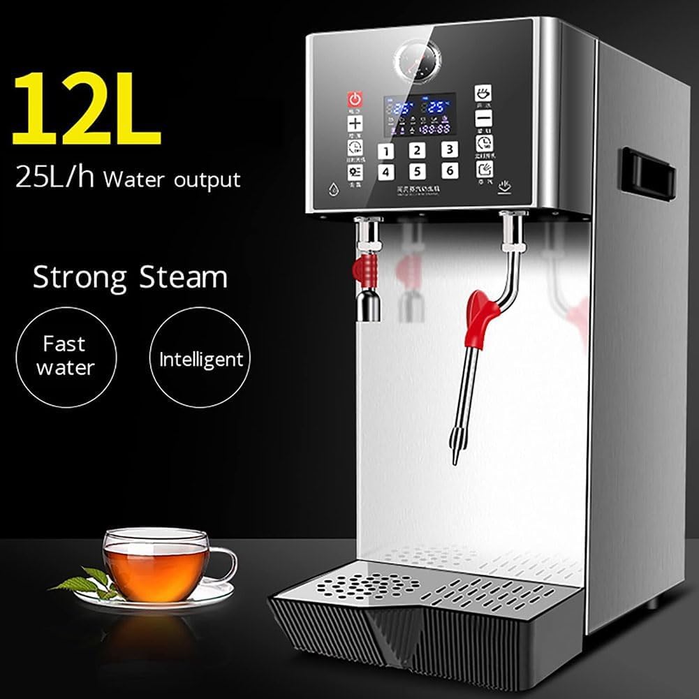 Mousseur à Lait électrique Professionnel 2200 W, 4 en 1 (12 L), entièrement Automatique, avec Chauffe-Lait, mousseur et Fouet, écran intégré, idéal pour Cappuccino et Latte.