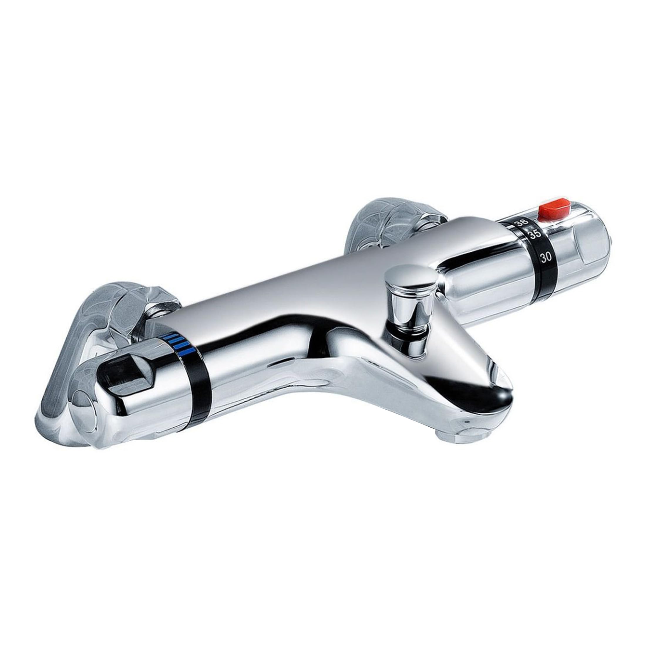 Chrome Thermostatic Bath Shower Mixer Tap Deck Mounted Solid Brass