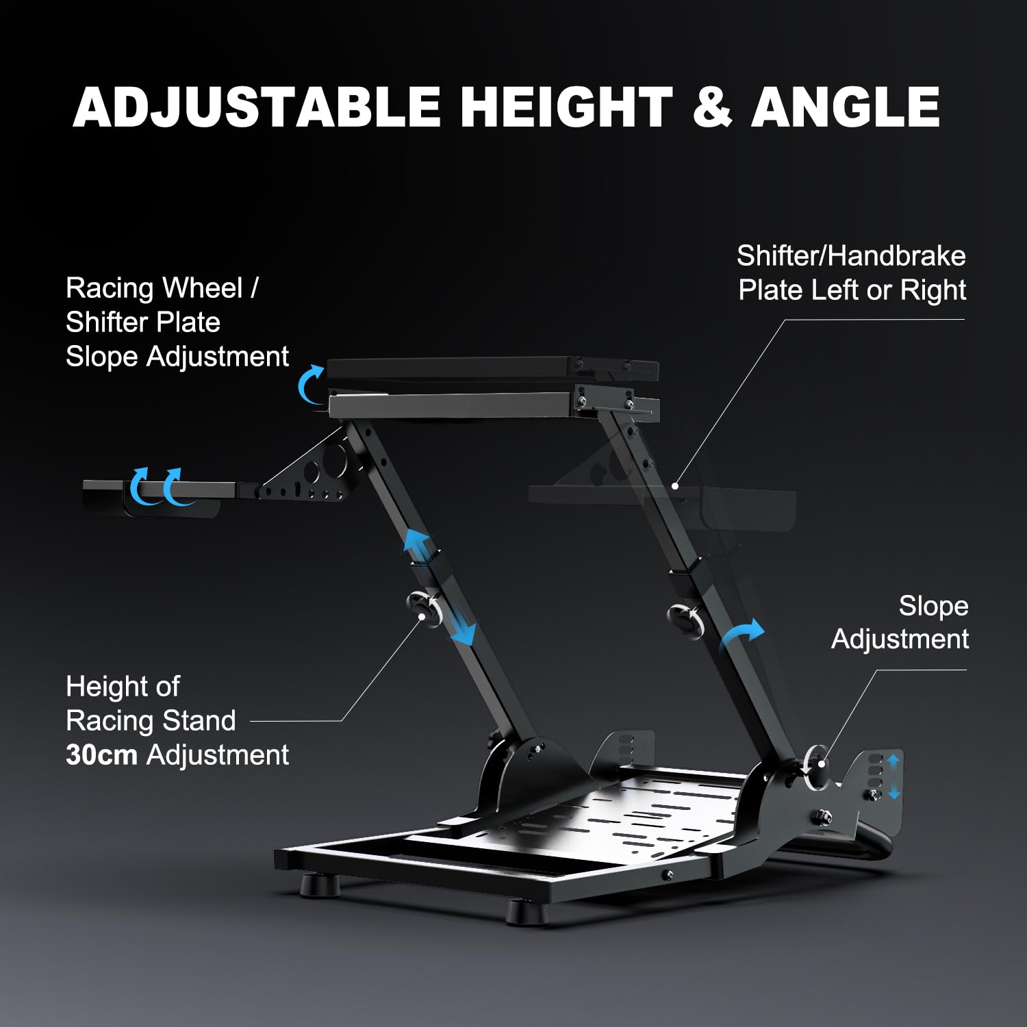 PXN A10 Sim Racing Wheel Stand Simulator Cockpit Wheel Stand Racing Steering Shifter Mount fit for V10 V12 G25 G27 G29 G920 G923 CSR CSW T300 TGT TSPC T500 CSL DD1 DD2 Simagic a M10 Gaming Stand Wheel