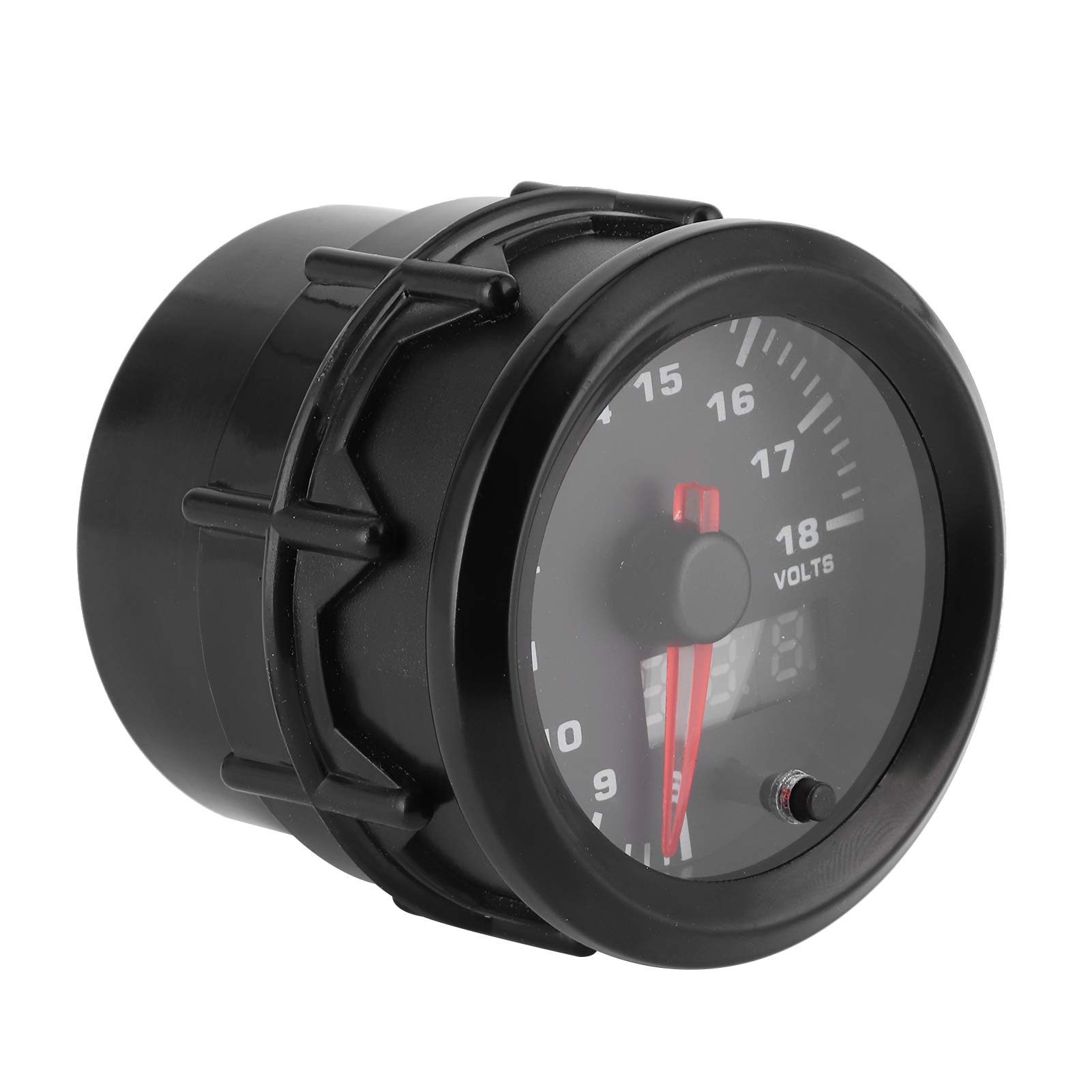 Cyfrowy miernik napięcia Woltomierz spiczasty 52 mm 2 cale 7 kolorów LED Uniwersalny do samochodu wyścigowego 12 V - Miernik napięcia silnika krokowego o wysokiej czułości z