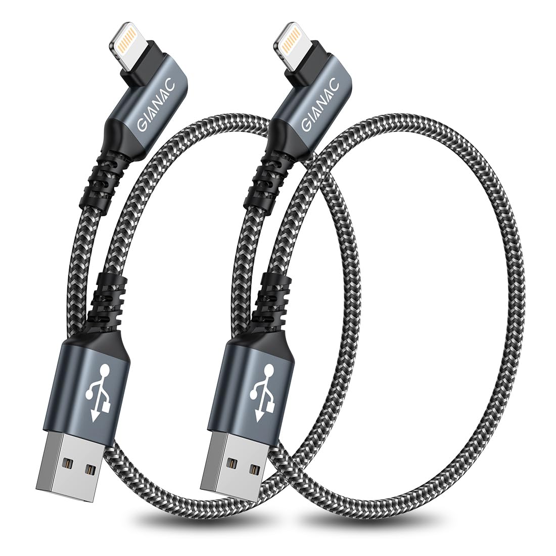 GIANAC Câble iPhone 0.3M/Lot de 2,Câble pour iPhone [CertifiéMFi] 90