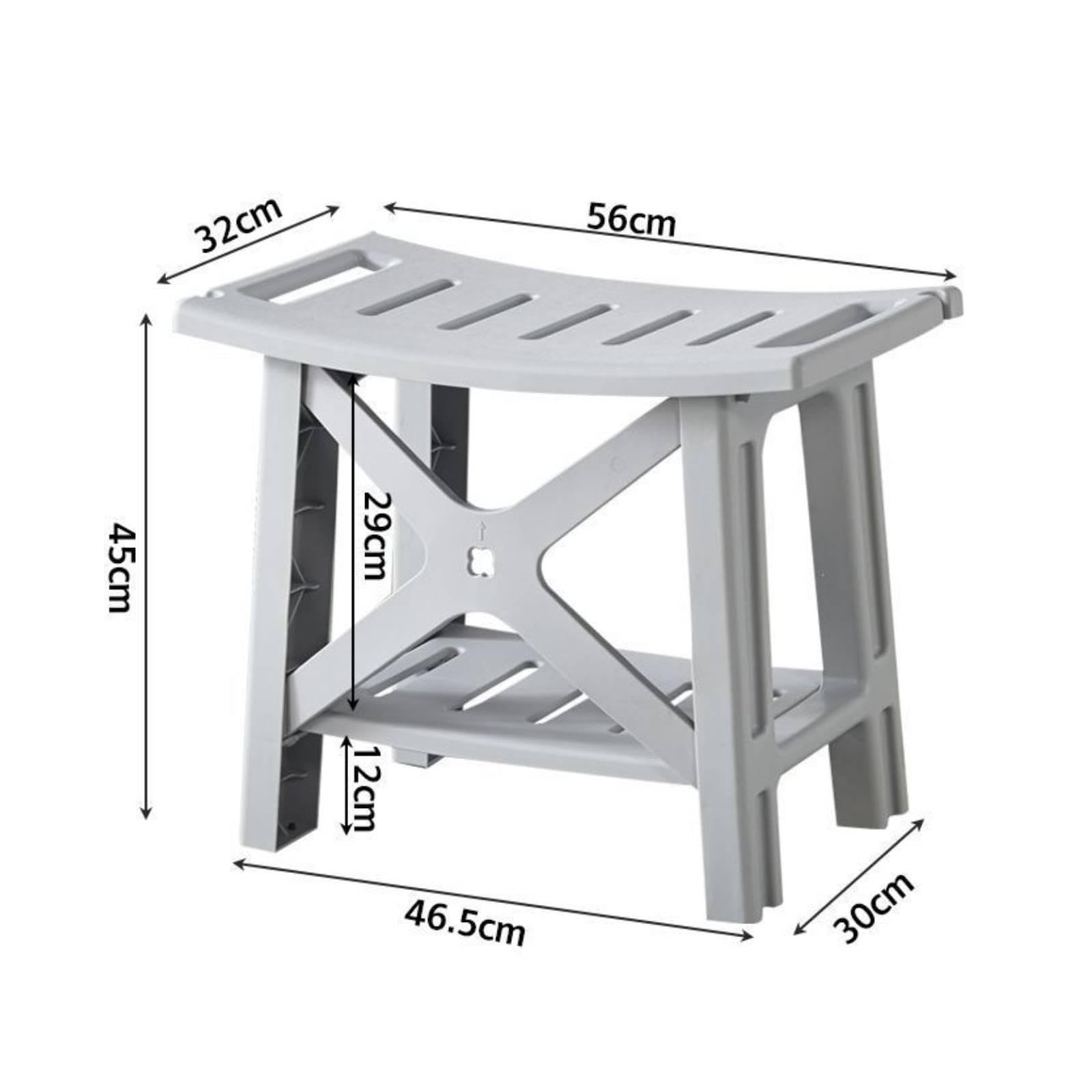 Banco de Ducha Taburete Esquina para Ducha Asiento Baño Silla SPA con Repisa Portátil Material Resistente a Repetido Uso Adecuado para Habitación, Gris, Individual