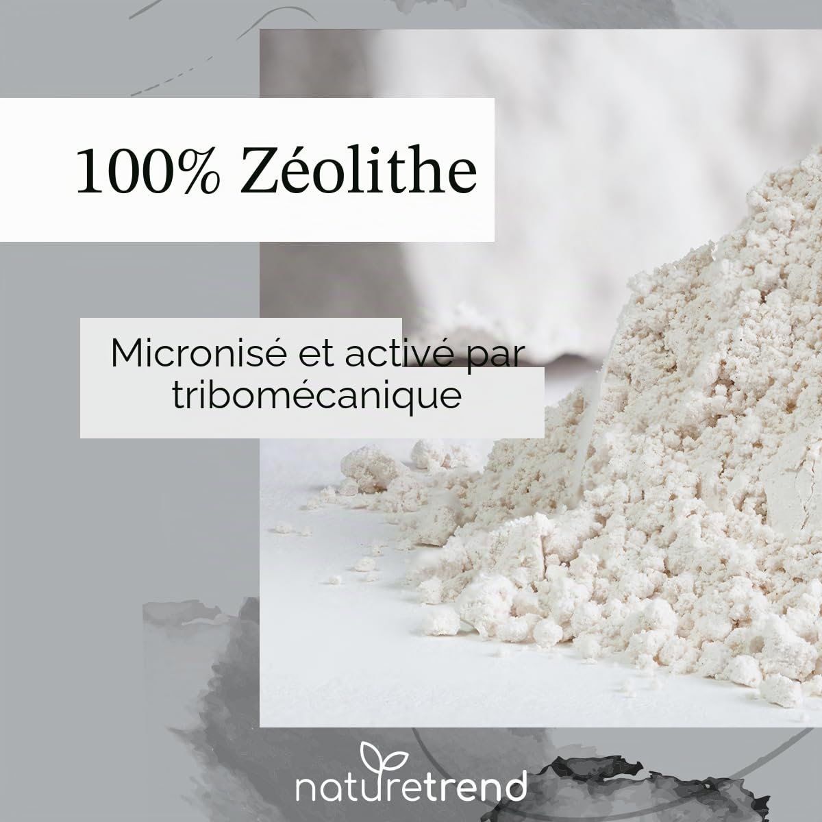 naturetrend Poudre de zéolite 1,3 kg - Naturelle avec 94% de qualité supérieure - Pierre volcanique Extra Finement moulue, Pure et Naturelle