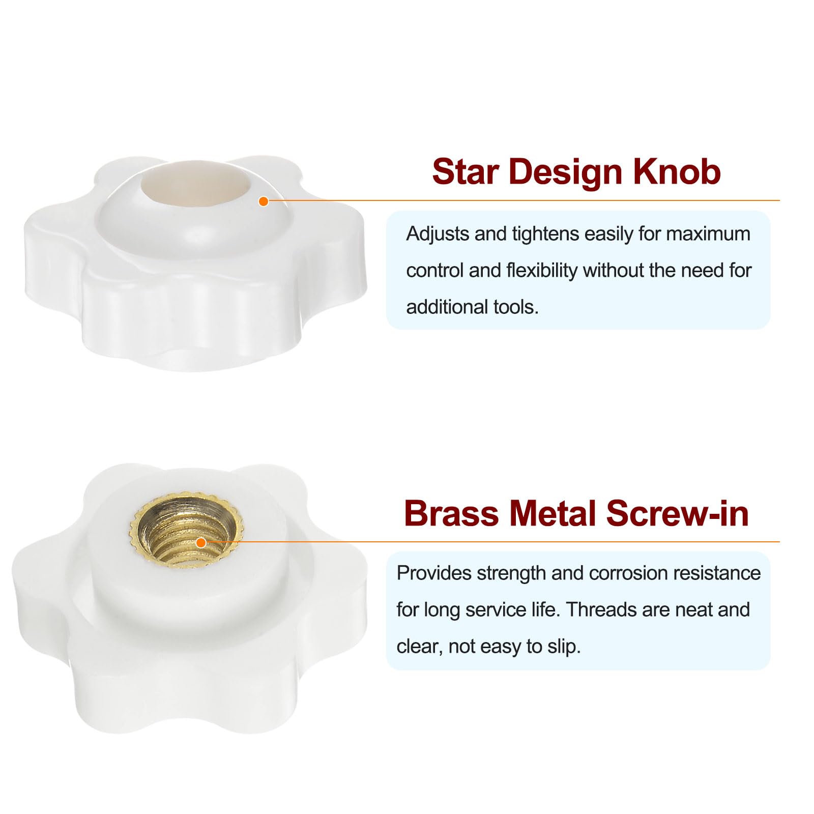 QUARKZMAN 10Pcs Boutons Étoiles M4 Filetage Femelle 25mm