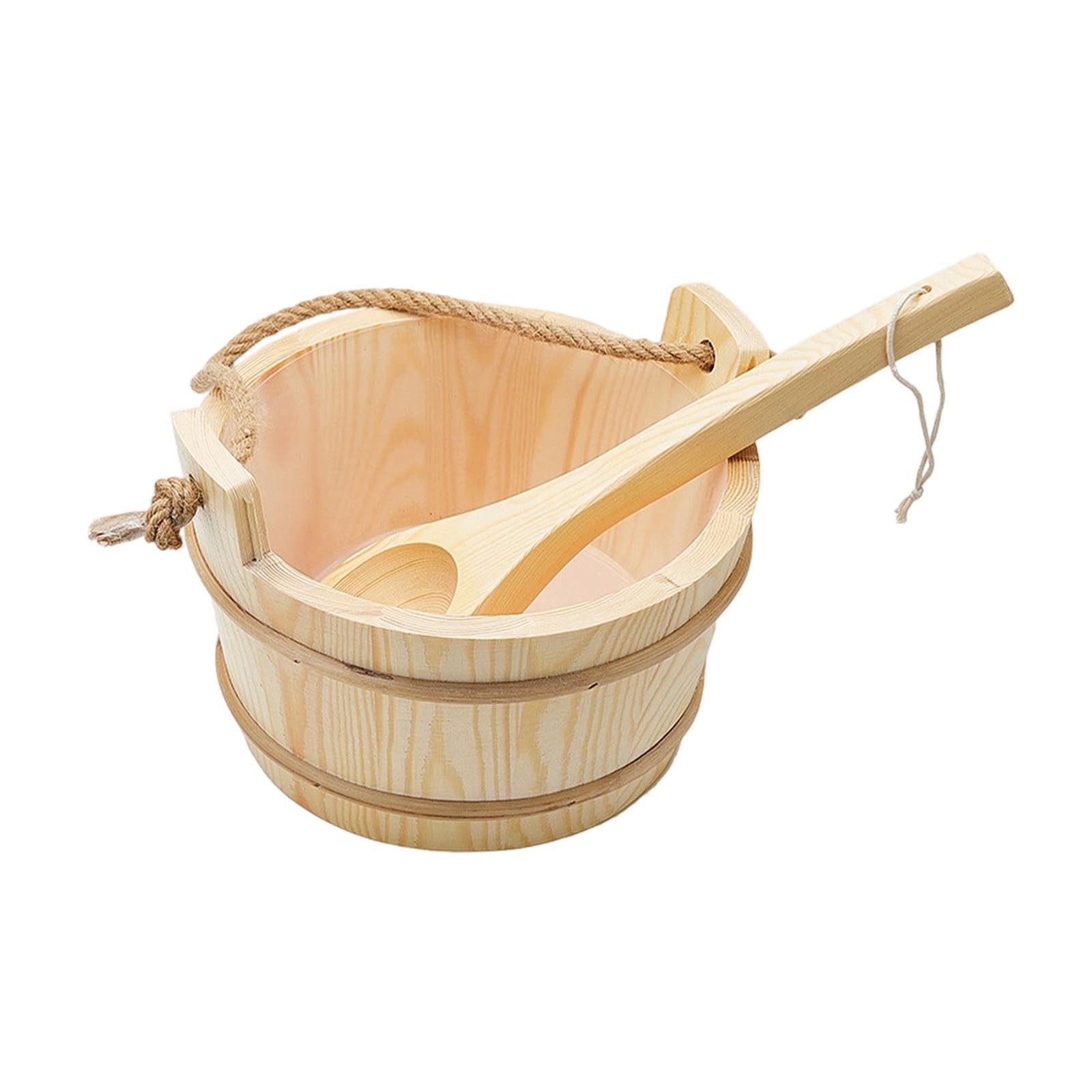 BNF® Wood Sauna Bucket and Ladle with Handle Sauna Accessories for Bath Hotel SPA-in-Garden:-Categories-Pools, Hot Tubs & Supplies-Outdoor Saunas & Parts-Outdoor Sauna Parts