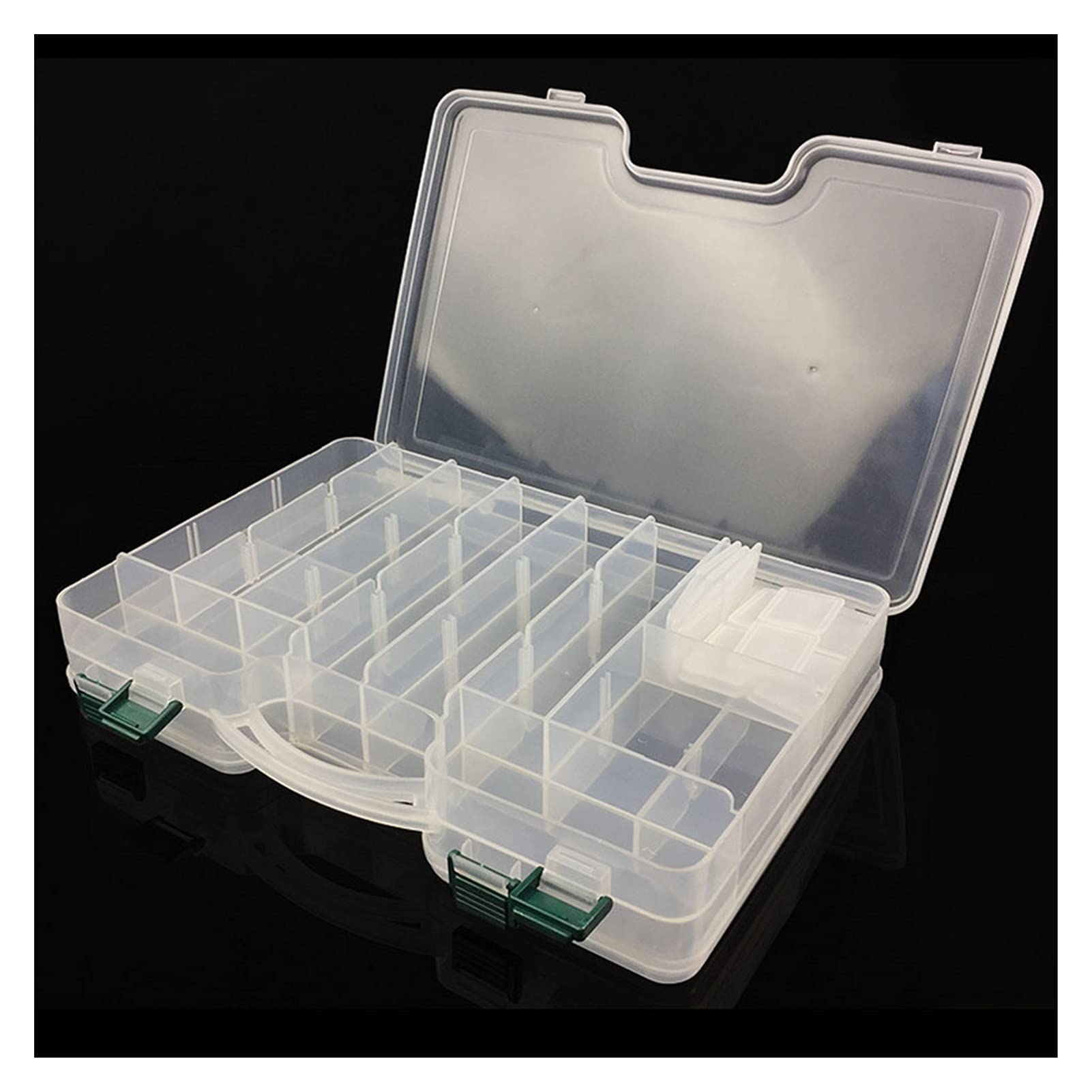 Angelzubehör Einstellbare Kunststoff Fischereiköder Haken Tackle Box Aufbewahrungskoffer Organizer Fisch Werkzeugkasten Angelgerät Kleinteilebox
