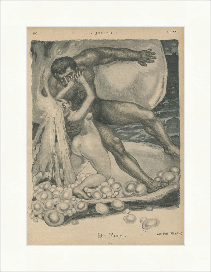 Biller Antik Die Perle No. 50 Leo Cleaning Shell Naked Woman Sea Man Defence Venus Youth 5222