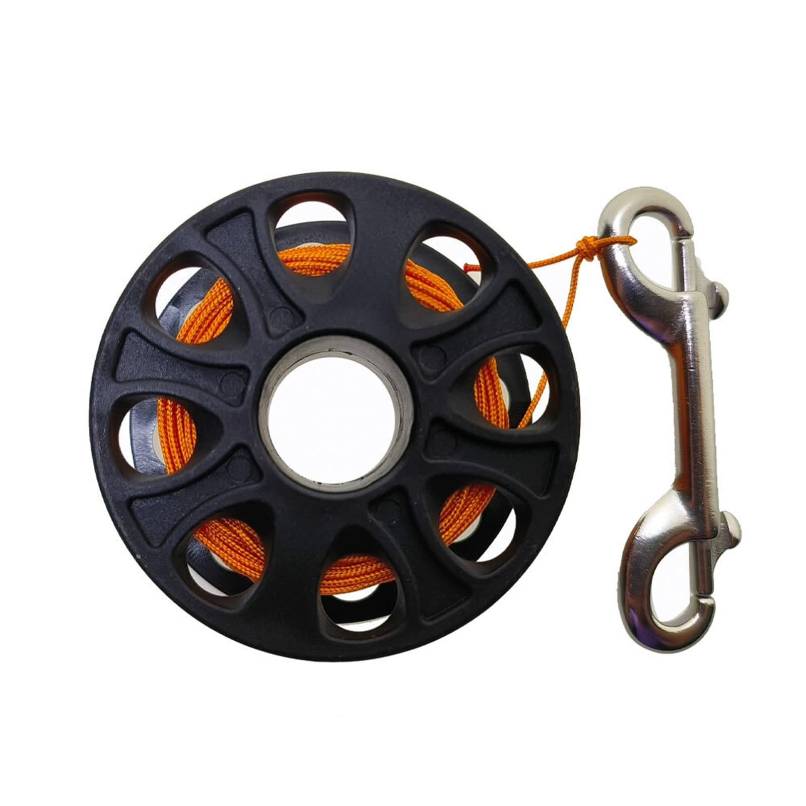 Diving Finger Spool, 30m Scuba Diving Spool Stainless Snap Hook Multicolor Cave Wreck Drift(Orange)