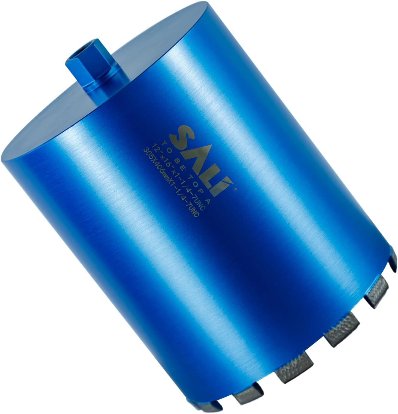 SALI Wet Diamond Core Drill Bits 12"/304mm Diameter Core Drill Bit, 15"/380mm drilling depth Concrete Core Drill Bit, 1-1/4-7" Thread Core Bit Turbo Laser-Welded Segments for Cured Concrete with