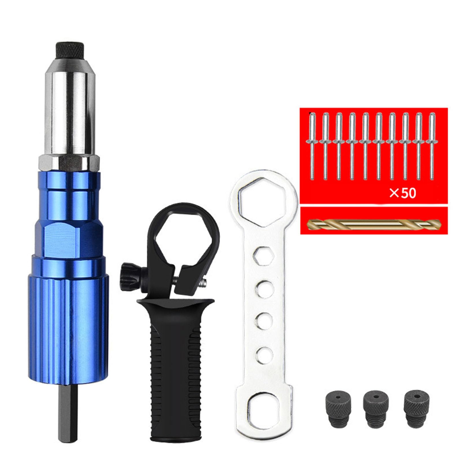 Buxuaaaa Strength Aluminum Alloy Electric Rivet Conversion Head Set With Efficient Steel Head Rivet
