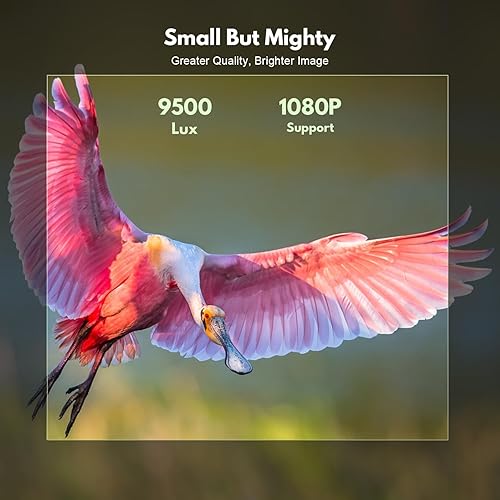Miniatura 3 de Mini proyector, proyector 2023 con WiFi y Bluetooth, proyector de película de 9500 lux, proyector para exteriores compatible con Full HD de 1080P,