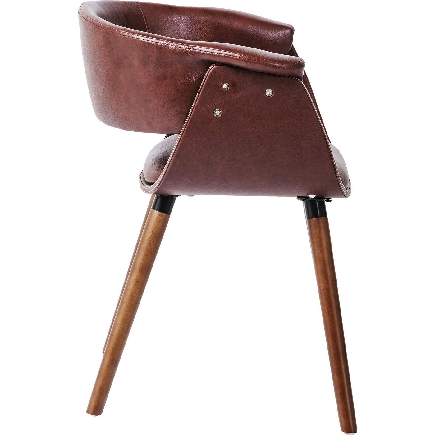 Kare Design Chaise Monaco, Nougat-Marron, Aspect Cuir, Hêtre Massif, Chaise Avec Accoudoirs, Chaise Salle a Manger, Deco Intérieur, Decoration Salon, Cuisine, Chambre, Maison, 72x58x47cm | Chaise salle à manger avec aspect cuir, pour décoration intérieure