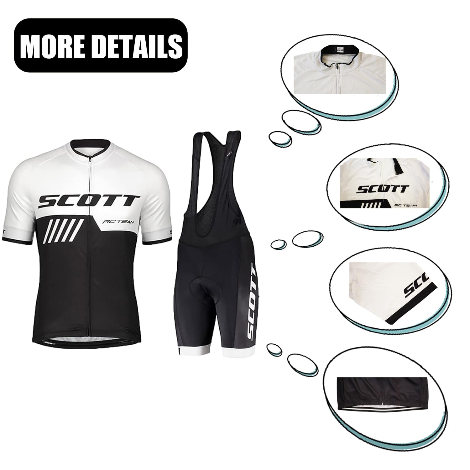 Petorenk Set Abbigliamento Ciclismo Uomo Estivo - Elegante e Funzionale Body da Ciclismo Con Pantaloncini Imbottiti in Gel 19D Traspirante e Ad Asciugatura Rapida