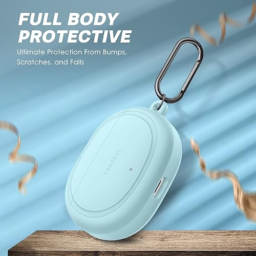 Miniatura 2 de CaseBot Funda para Beats Studio Buds 2021Beats Studio Buds + (2023), protector resistente con mosquetón de llavero LED frontal visible (azul que
