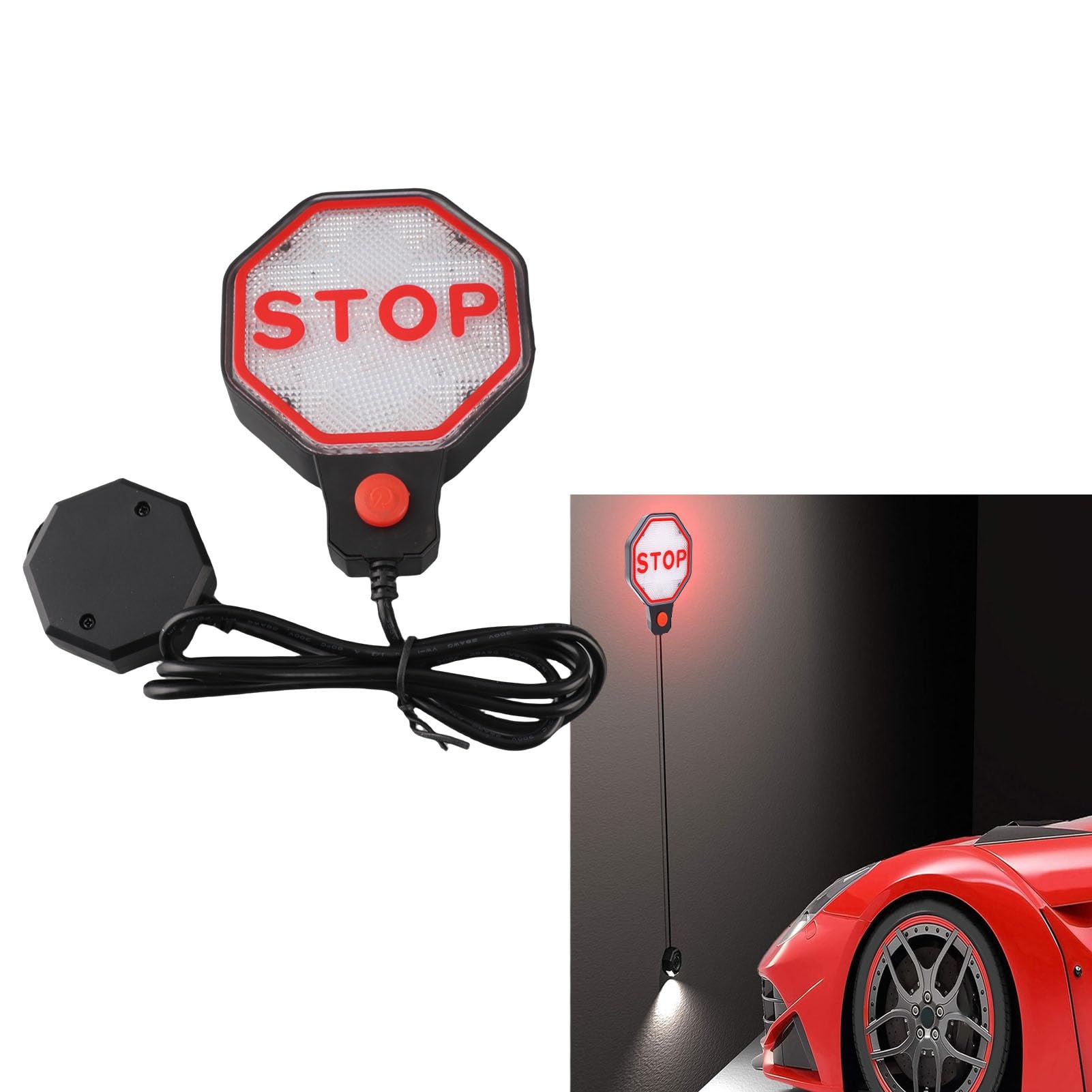 Sensore di Parcheggio per Garage Regolabile, Assistente di Parcheggio Ad Ultrasuoni con Display a LED, per Auto Compatte, SUV, Camion in Spazi Singoli, Doppi e Stretti