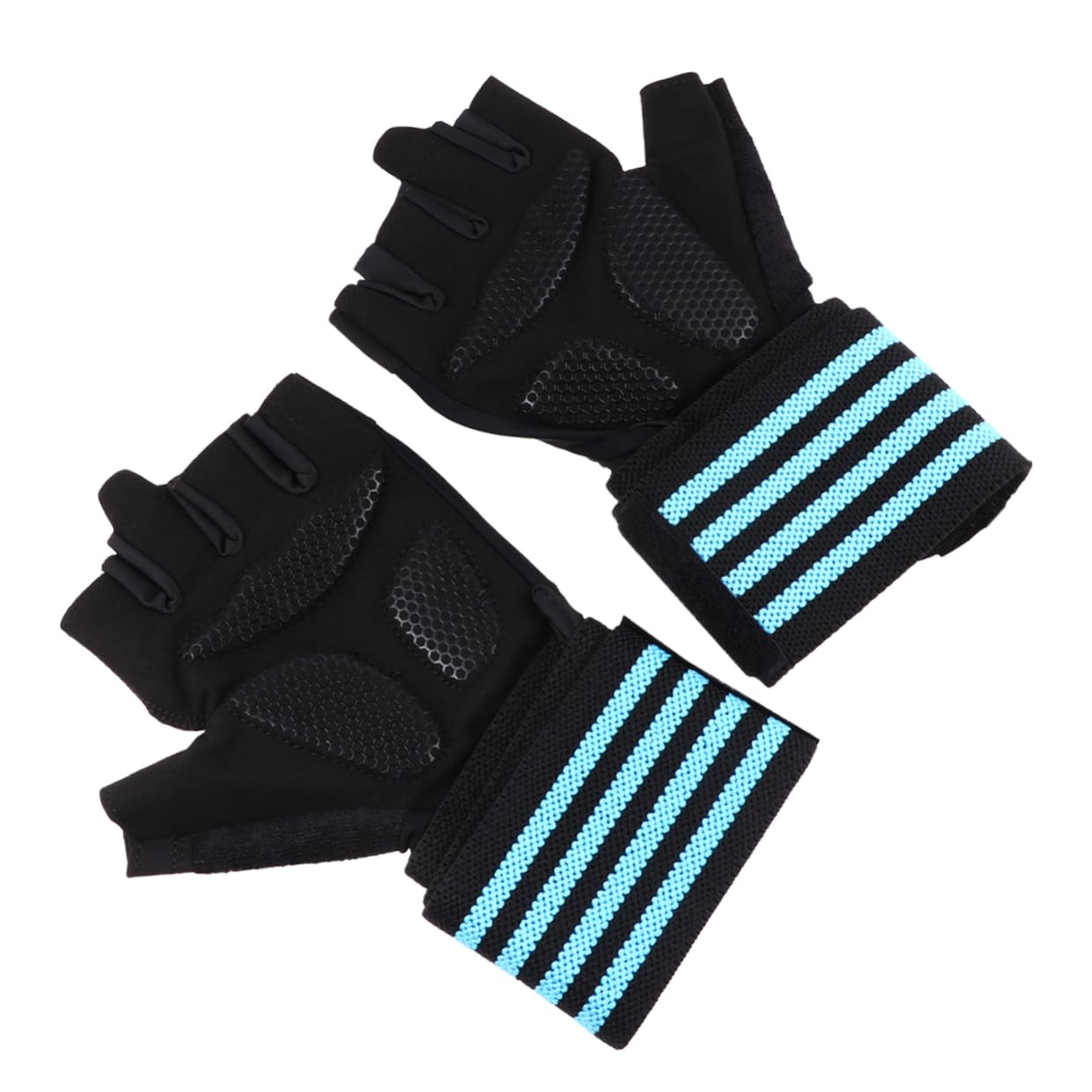 VANZACK 2pares Guantes De Entrenamiento Deportivos para Exterior Protección De Palma Media Dedo Antideslizantes Transpirables para Levantamiento De Pesas y Ejercicios De Fuerza Azul