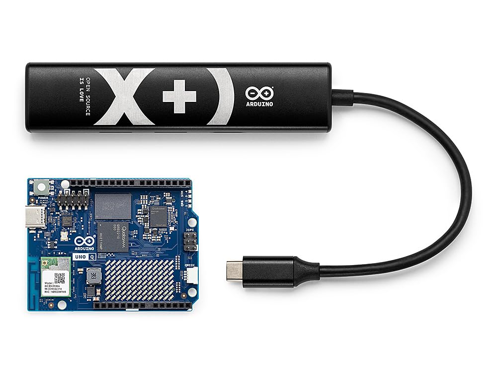 Arduino UNO Q 2GB AI Board + Hub USB-C 8-in-1, HDMI, Ethernet, porte USB, Kit SBC IoT Linux