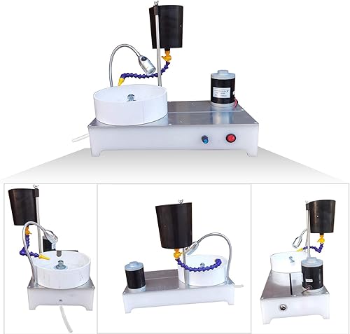 Miniatura 3 de DC 24V Gem Faceting Machine 120W Jade pulido máquina 1800RPM Pulidora de rocas Jewel Angle Pulisher con pantalla digital y mango mecánico para gema