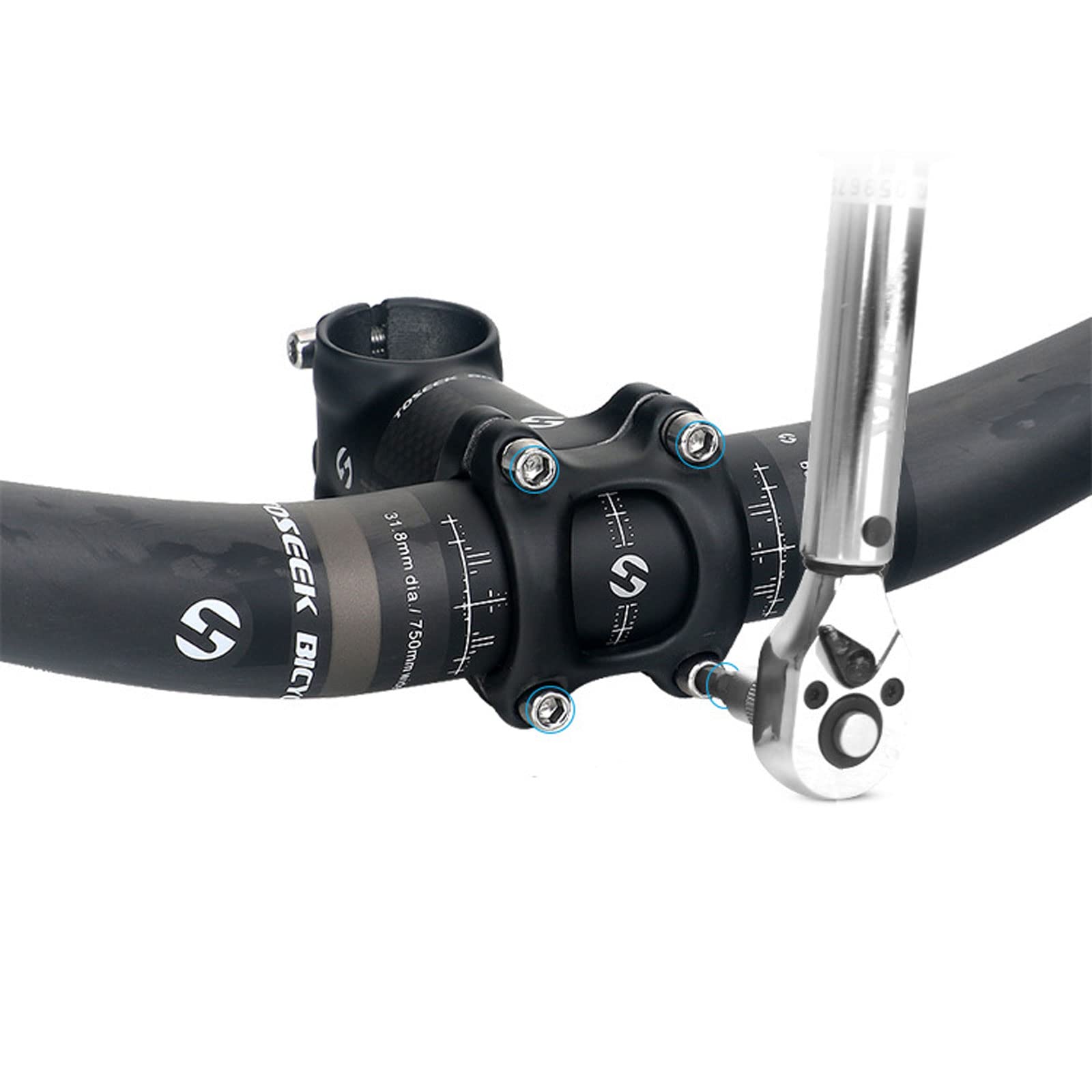 Guidon de VTT en fibre de carbone 31,8 mm Hauteur 15 mm