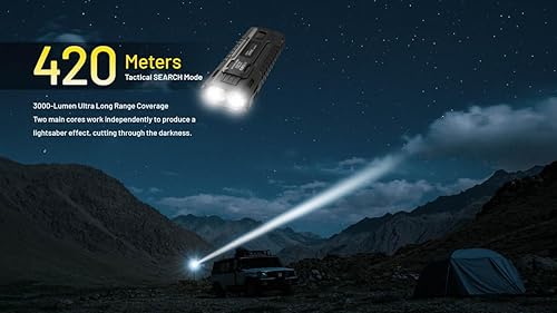 Miniatura 4 de Nitecore EDC37 - Linterna de forma plana de 8000 lúmenes, carga rápida USB-C con pantalla OLED digital y adhesivo de bloqueo de seguridad