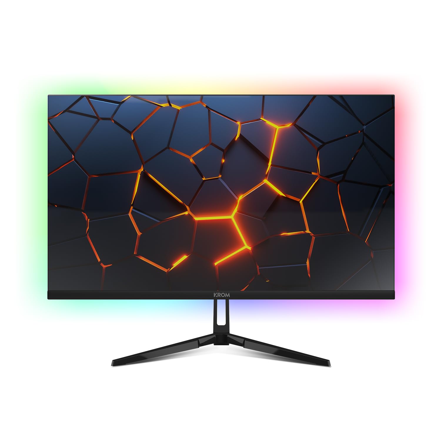 KROM KERTZ - Monitor Gaming 27” RGB 200HZ IPS, 1ms tiempo respuesta, FullHD (1920X1080px), HDR, Freesync G-Sync, Low Blue Light/Flicker Free, HDMI 2.0, Display port 1.4, Negro