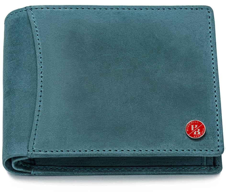 Vegas Aqua Vintage Blue RFID Blocking Hunter Leather Wallet for Men | Wallets Men Leather | Mens Wallet