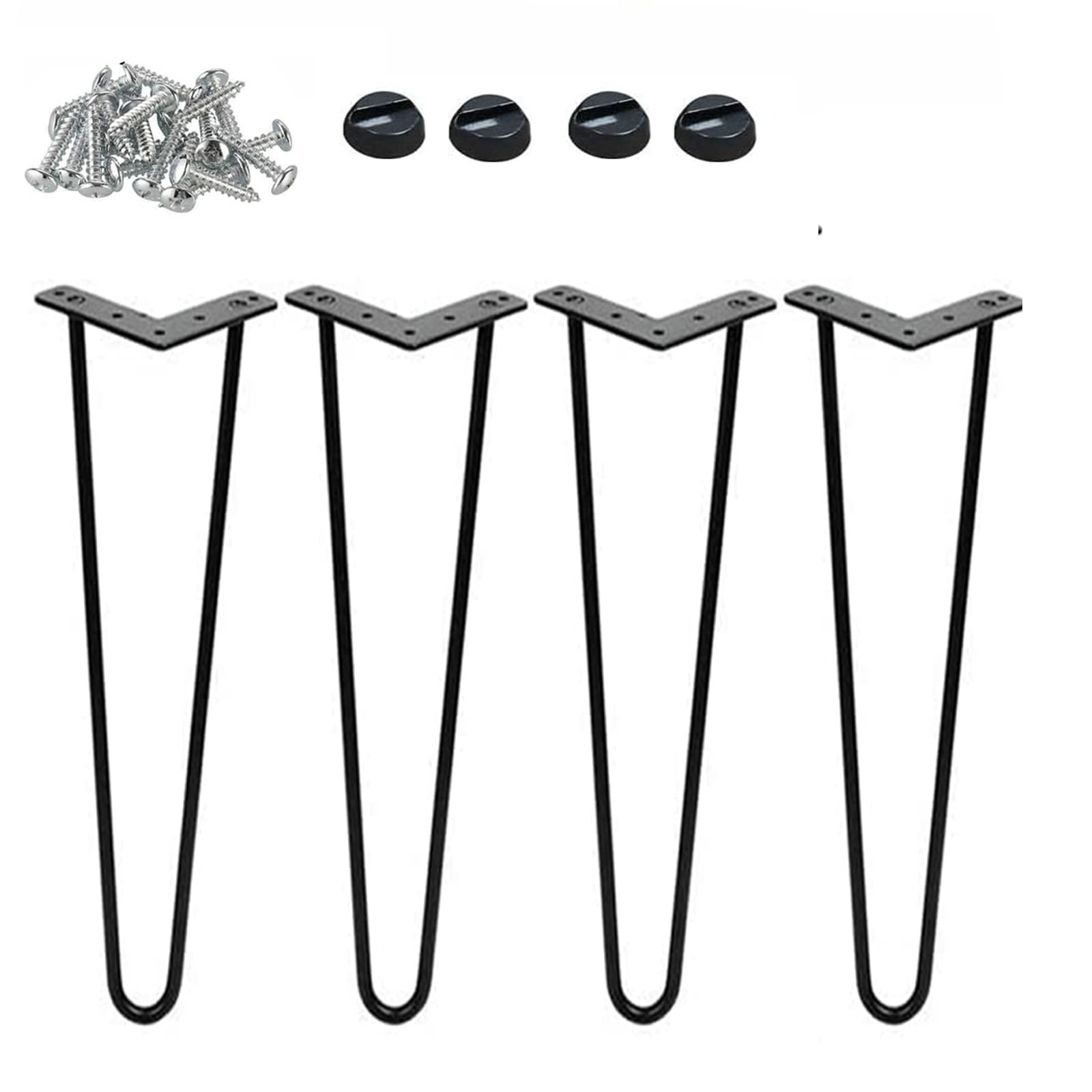 Gambe da tavolo per tornanti, 40cm, in metallo resistente, per mobili, mobili moderni, industriali, per la casa, progetti fai da te, per scrivania, tavolo da pranzo, mobili fai da te (set da 4)