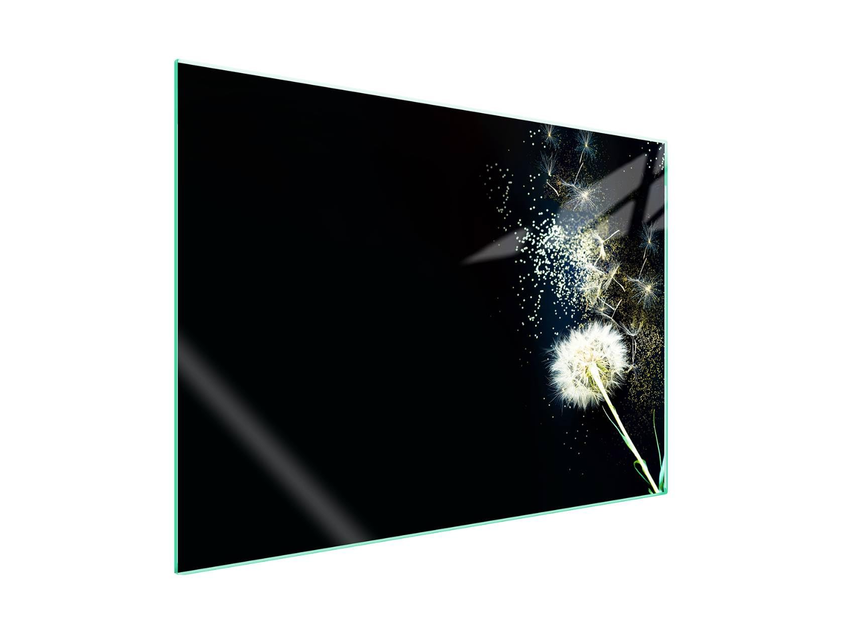 TMK ArtDeko Placa protectora de vitrocerámica 70 x 52 cm 1 pieza cocina eléctrica universal para inducción protección contra salpicaduras tabla de cortar de vidrio templado, diente de león
