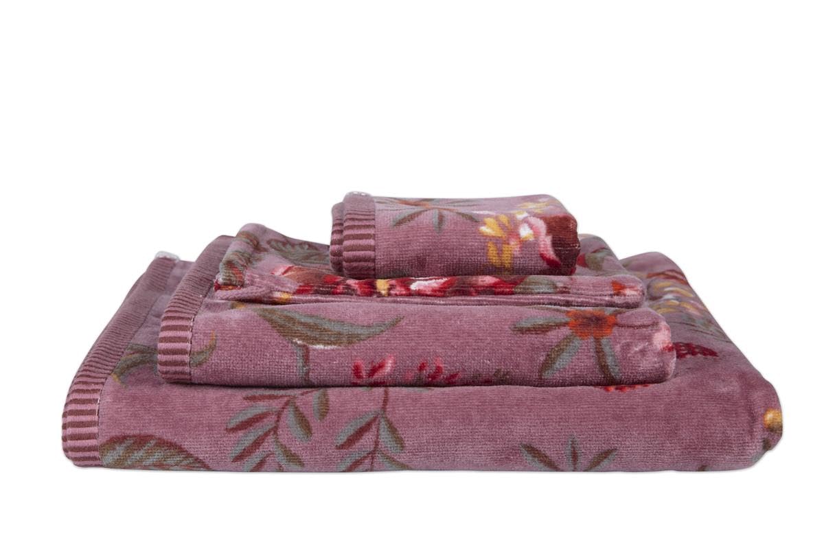 Pip Studio Serviette de bain Secret Garden - Mauve - 70 x 140 cm