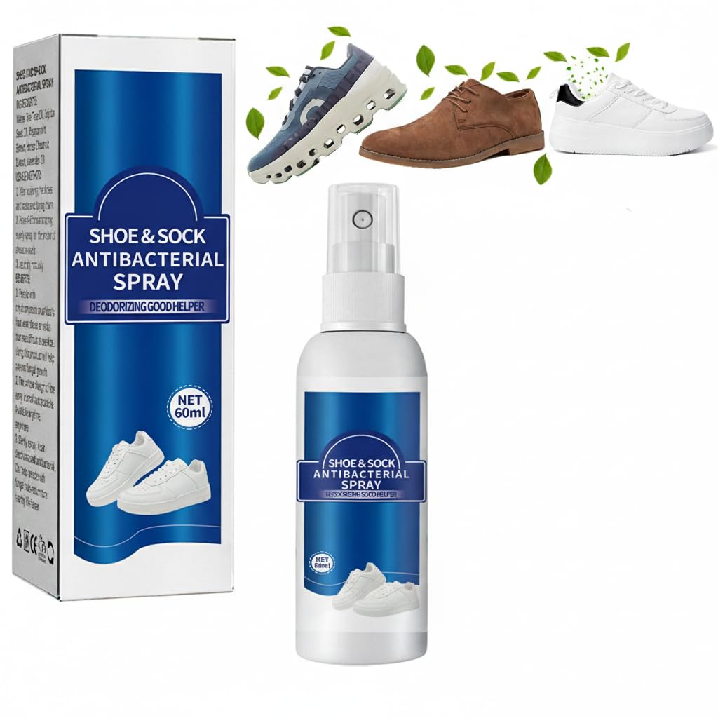 Shoe Deodorizer Spray, Shoe Deodorizer for Destroy Embarrassing Odors, Spray for Smelly Shoes, Foot Spray for Smelly Feet, Shoes Smell Eliminator, Sprays for Freshen (60ml 1pcs)