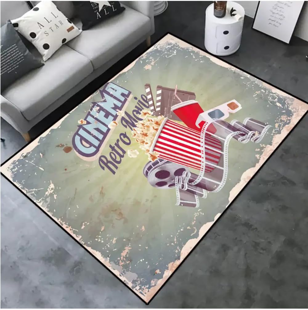 Tapis de sol souple cinéma vintage 50x80cm tapis de salon intérieur